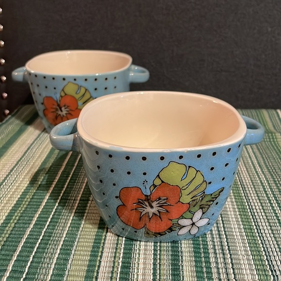 🌼2/$25 Stokes Hibiscus bowls. 16 oz (Set of 2) - Picture 7 of 7